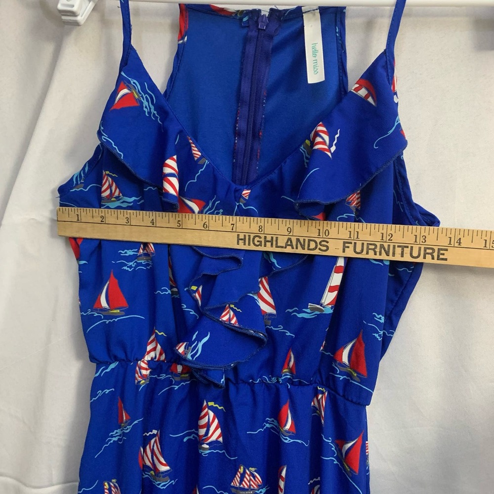 Hello Miss Sailboat Dress Ruffles and Spaghetti Straps Size S - Picture 9 of 9
